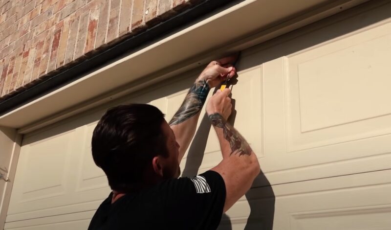 garage door outside opening